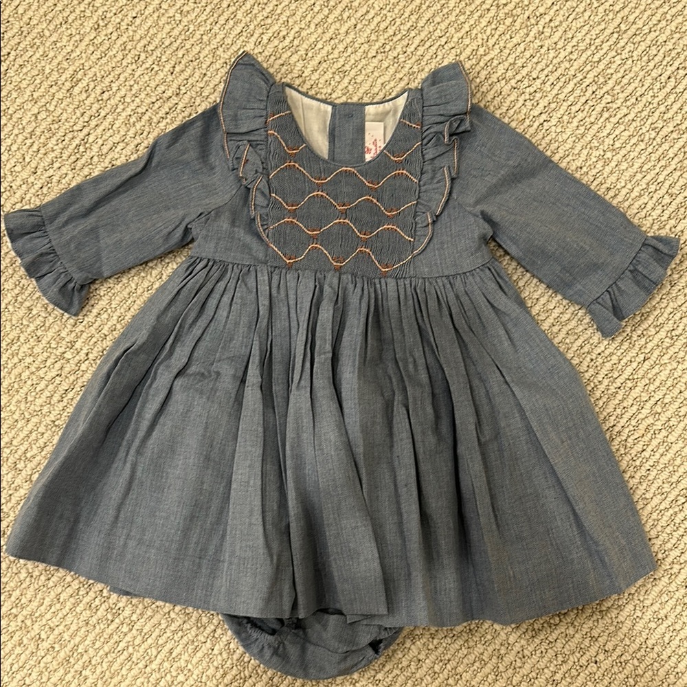 Blue Ruffled baby girl dress